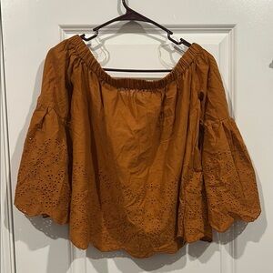 Women's Off-Shoulder Brown Top